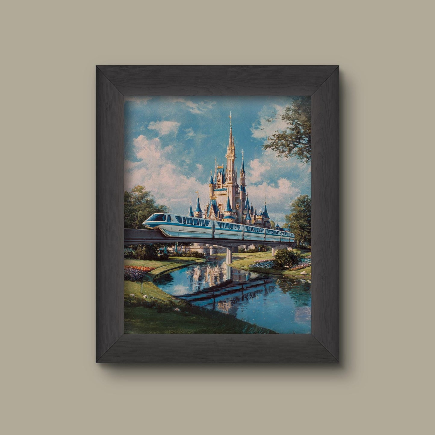 Disney Castle with Monorail- Magic Kingdom Inspired | Fine Art Print