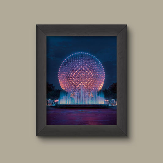 Disney Epcot Spaceship Earth at Night - Disney Inspired | Fine Art Print