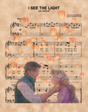 Tangled, Rapunzel Sheet Music Art Print