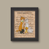 Aristocats over Ev'rybody Wants to be a Cat Sheet Music Art Print