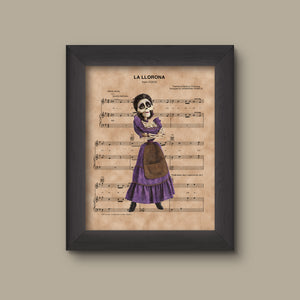 Coco, Mama Imelda, La LLorona Sheet Music Art Print