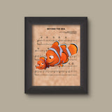 Finding Nemo, Nemo and Marlin Beyond The Sea Sheet Music Art Print