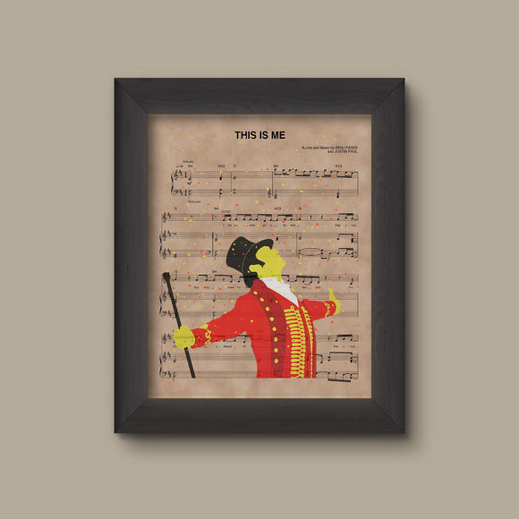 The Greatest Showman Silhouette, This Is Me Sheet Music Art Print