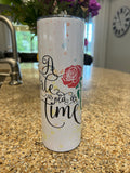 Beauty and the Beast watercolor stainless steel 20 ounce tumbler