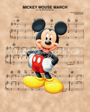 Mickey Mouse, Mickey Mouse March Sheet Music Art Print