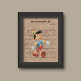 Pinocchio, When You Wish Upon A Star Sheet Music Art Print