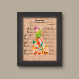 Snow White The Seven Dwarfs Watercolor Heigh-Ho Sheet Music Art Print