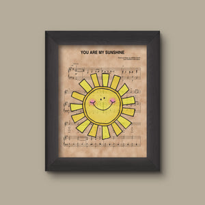 You Are My Sunshine Sheet Music Art Print