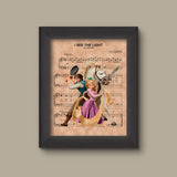 Tangled, Rapunzel and Friends, I See The Light Sheet Music Art Print