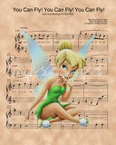 Tinker Bell, You Can Fly! You Can Fly! You Can Fly! Sheet Music Art Print