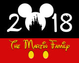 2018 Disney Castle Ears Wall Art, Custom Family Name