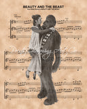 Star Wars, Beauty and the Beast Mashup Sheet Music Art Print