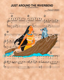 Pocahontas, Just Around The Riverbend Sheet Music Art Print