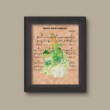 Princess and the Frog Tiana Watercolor Never Knew I Needed Sheet Music Art Print