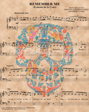 Coco Remember Me Skull Sheet Music Art Print