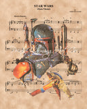 Star Wars, Boba Fett Sheet Music Art Print