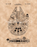 Star Wars, Millennium Falcon Schematic Art Print