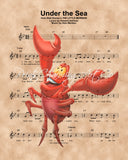 Little Mermaid, Sebastian Sheet Music Art Print