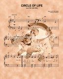 Lion King Simba Silhouette Circle of Life Sheet Music Art Print